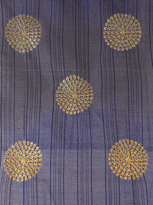 Globus Women Blue Zari Embroidered Silk Tasselled Border Festive Dupatta