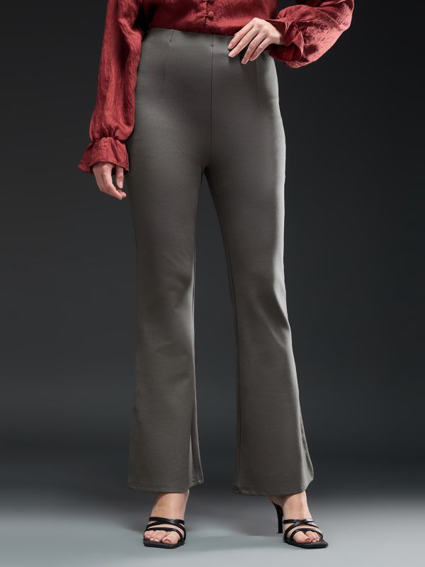 Globus Women Mouse High-Rise Stretchable Bootcut Workwear Trousers