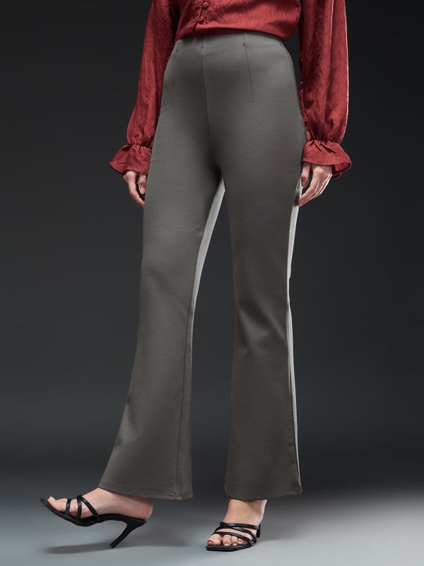 Globus Women Mouse High-Rise Stretchable Bootcut Workwear Trousers