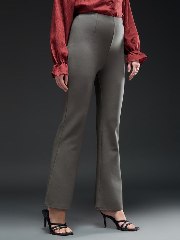 Globus Women Mouse High-Rise Stretchable Bootcut Workwear Trousers