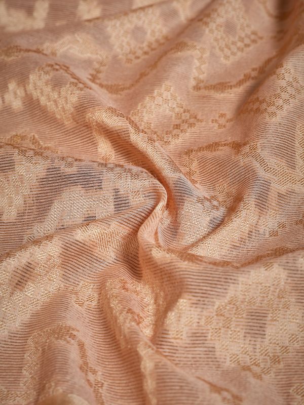 Globus Women Gold Geometric Woven Design Tasselled Border Brocade Festive Dupatta