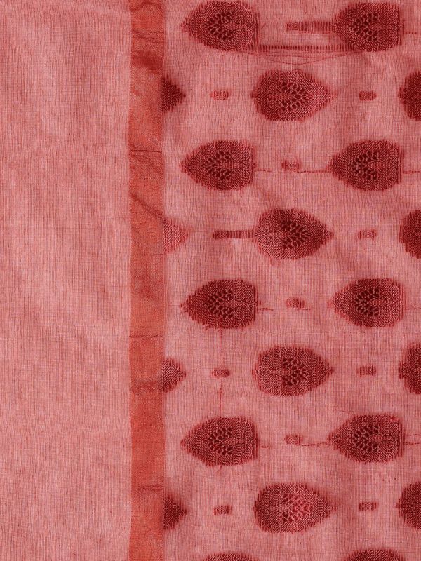 Globus Women Pink Ethnic Woven Design Tasselled Border Brocade Festive Dupatta