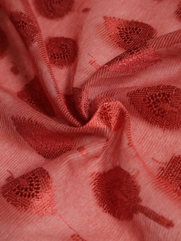 Globus Women Pink Ethnic Woven Design Tasselled Border Brocade Festive Dupatta