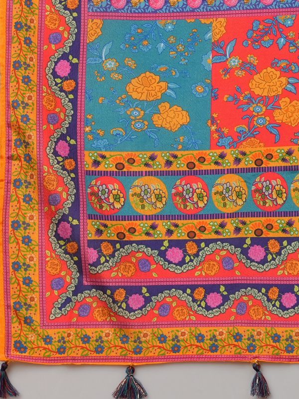 Globus Women Multi Colour Ethnic Motifs Dupatta With Tassel Detailing