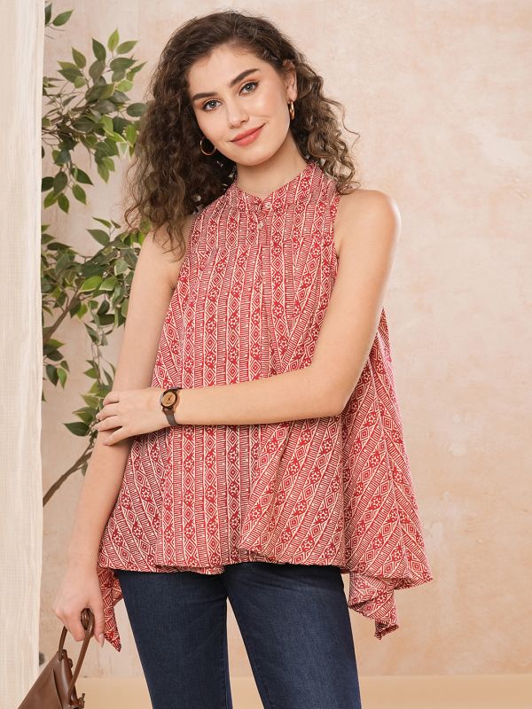 Globus Women Pink Allover Printed A-Line Tunic