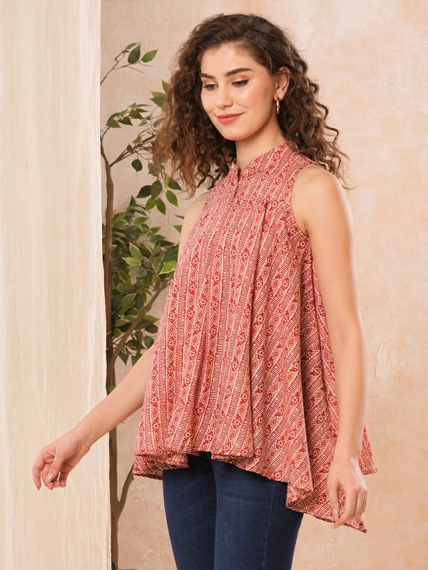 Globus Women Pink Allover Printed A-Line Tunic