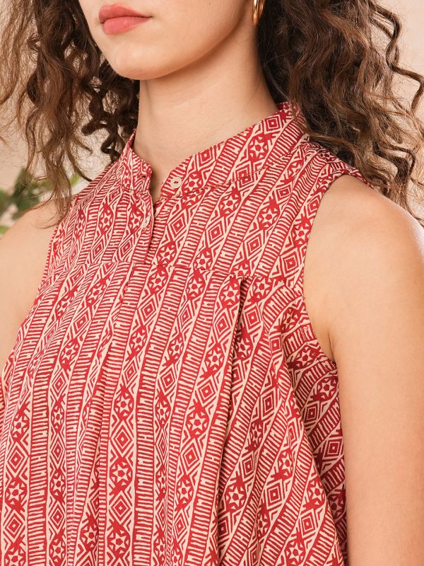 Globus Women Pink Allover Printed A-Line Tunic