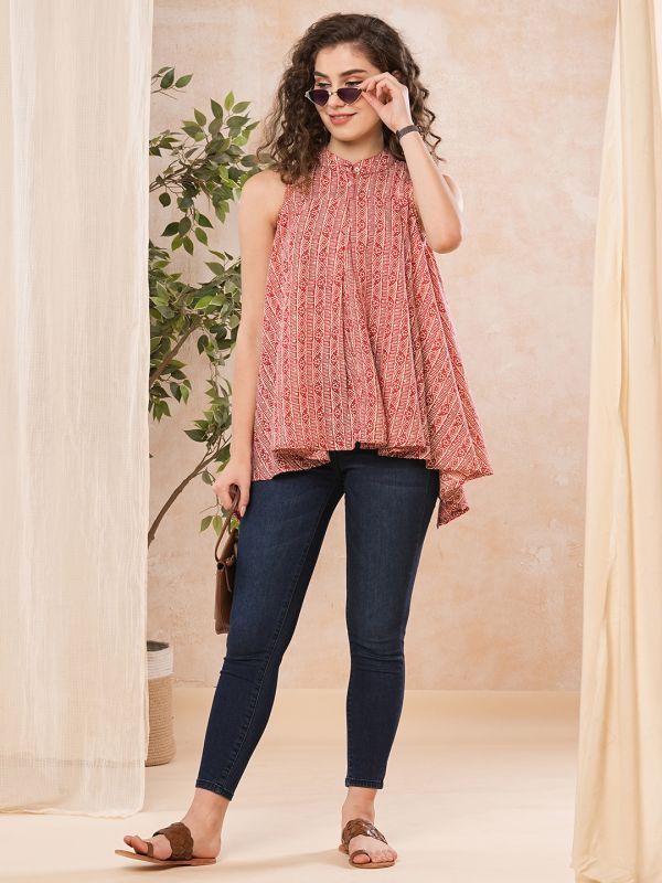 Globus Women Pink Allover Printed A-Line Tunic