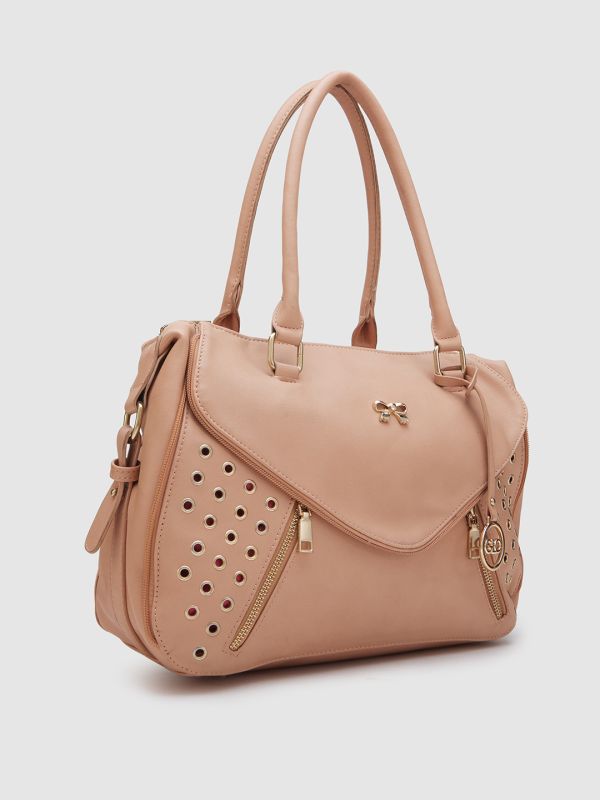 Globus Women Sand Solid Vegan Leather Shoulder Bag