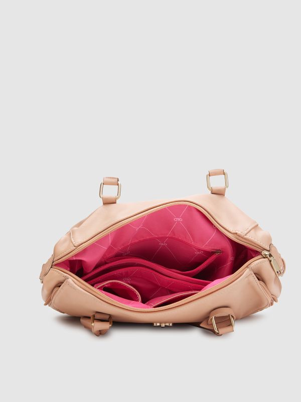 Globus Women Sand Solid Vegan Leather Shoulder Bag
