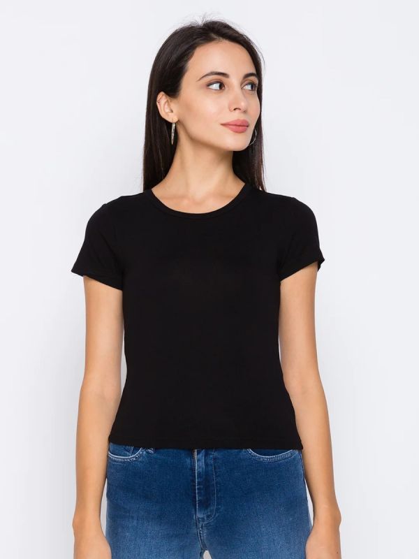 Globus Black Solid Tops