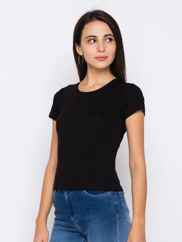 Globus Black Solid Tops