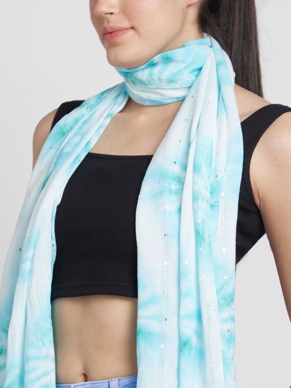 Globus Women Mint Green Dyed Fashion Scarf