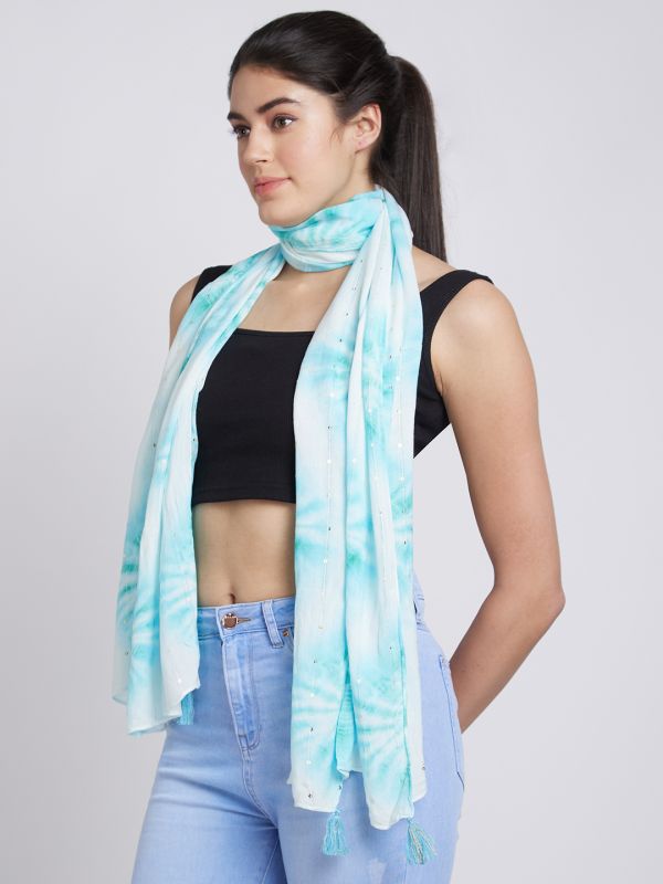 Globus Women Mint Green Dyed Fashion Scarf