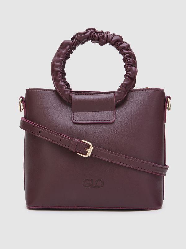 Globus Women Maroon Solid Vegan Leather Sling Bag