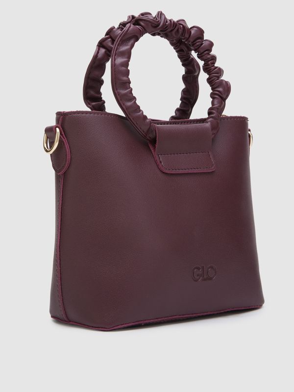 Globus Women Maroon Solid Vegan Leather Sling Bag