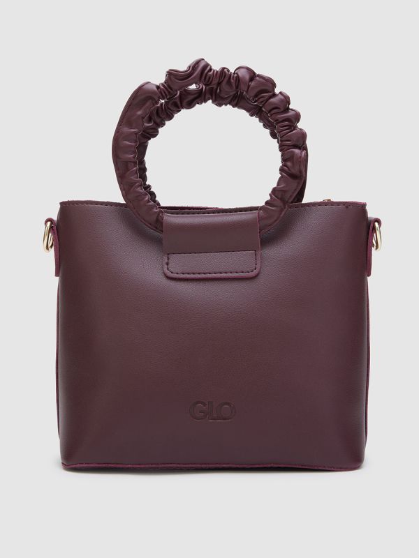 Globus Women Maroon Solid Vegan Leather Sling Bag