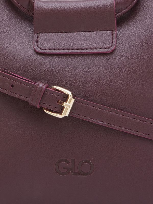 Globus Women Maroon Solid Vegan Leather Sling Bag