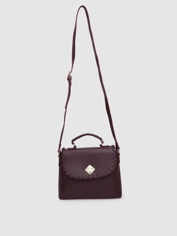 Globus Women Solid Vegan Leather Sling Bag