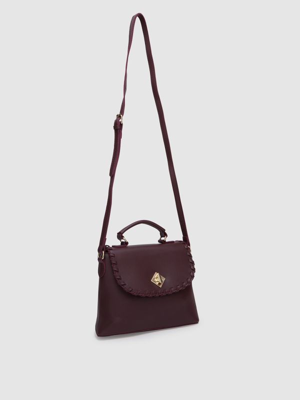 Globus Women Solid Vegan Leather Sling Bag