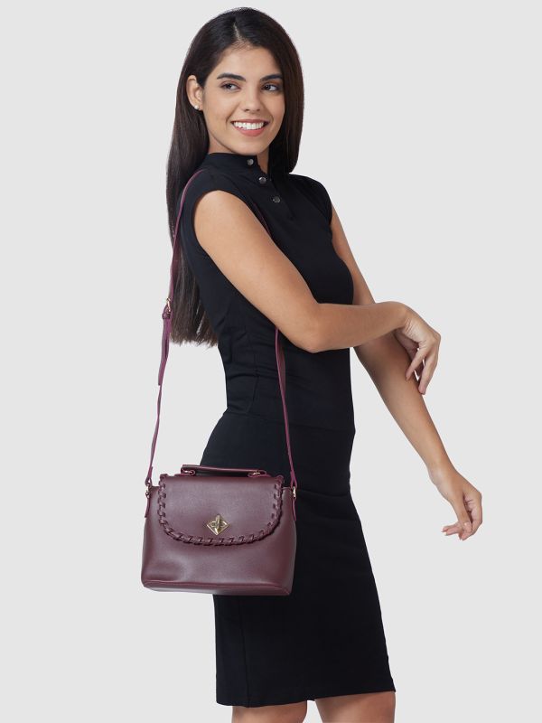 Globus Women Solid Vegan Leather Sling Bag