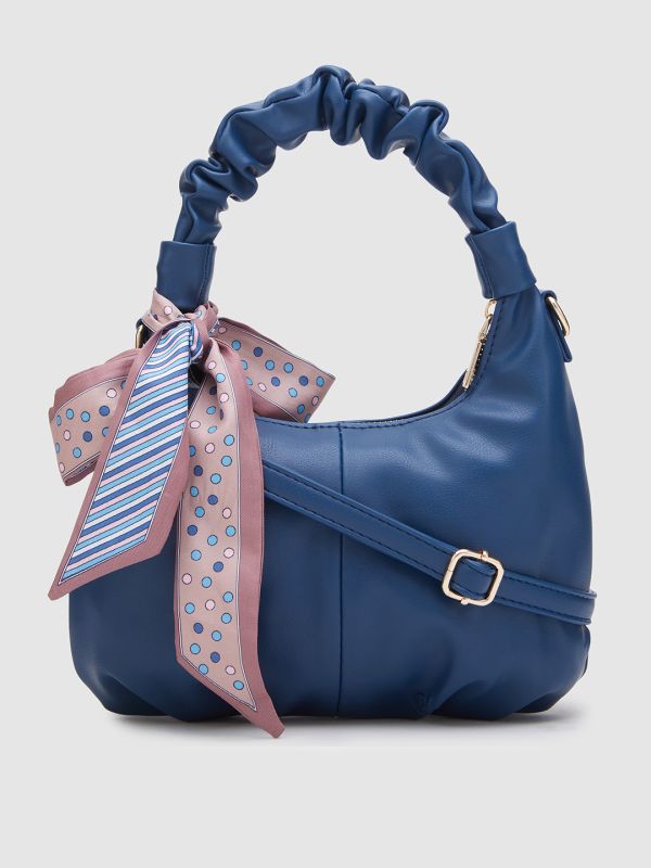 Globus Women Navy Solid Vegan Leather Sling Bag