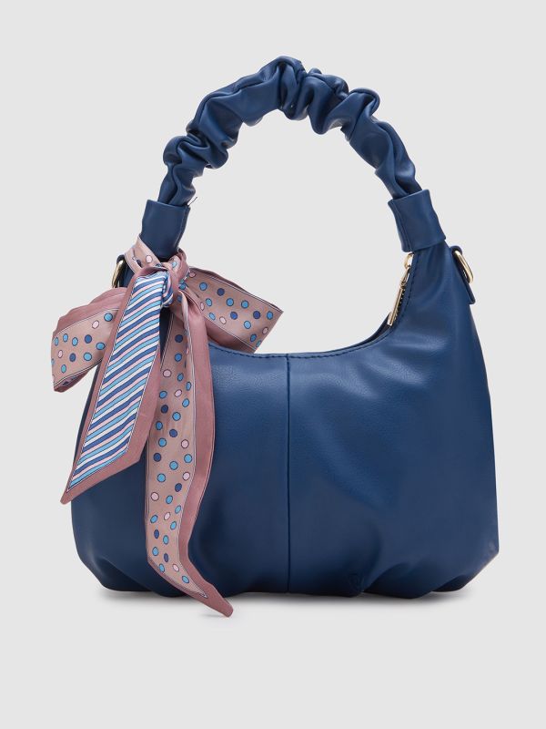 Globus Women Navy Solid Vegan Leather Sling Bag