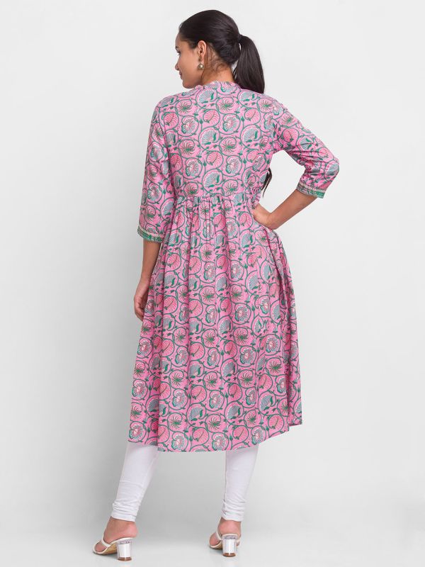 Globus Pink Printed  Kurta