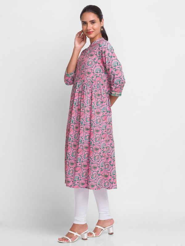 Globus Pink Printed  Kurta