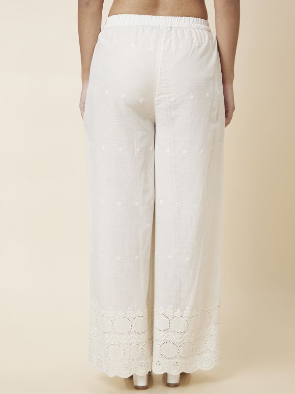 Globus Women Ecru Flared Palazzo