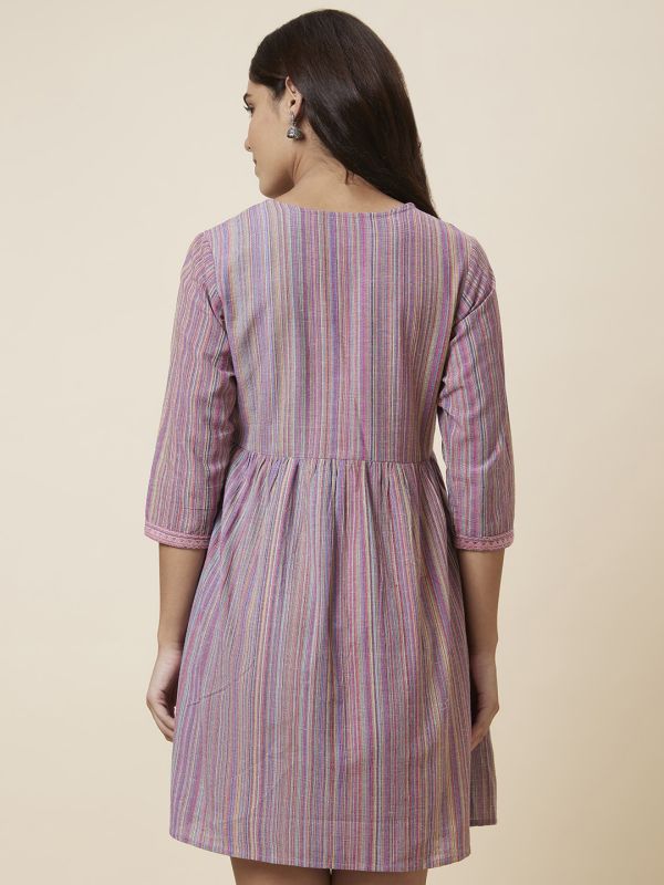Globus Women Multicolor Self Design A-Line Dress