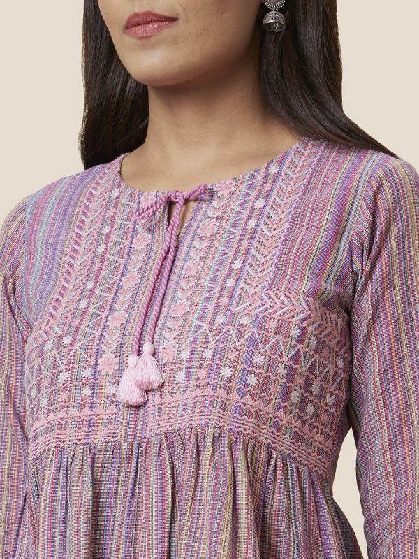 Globus Women Multicolor Self Design A-Line Dress