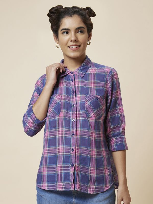 Globus Women Multi Checked Cotton Top