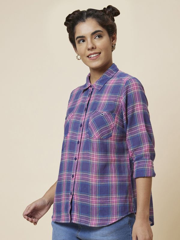 Globus Women Multi Checked Cotton Top
