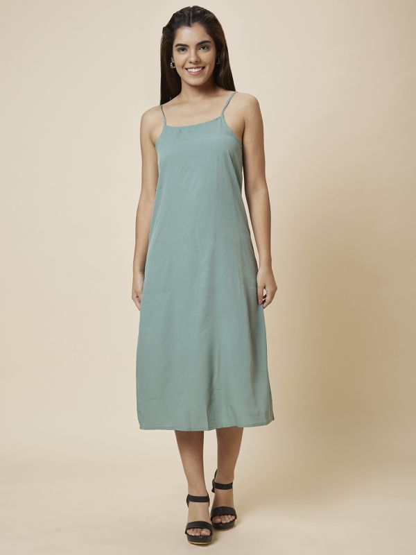 Globus Women Olive Printed Fit and Flare Dress