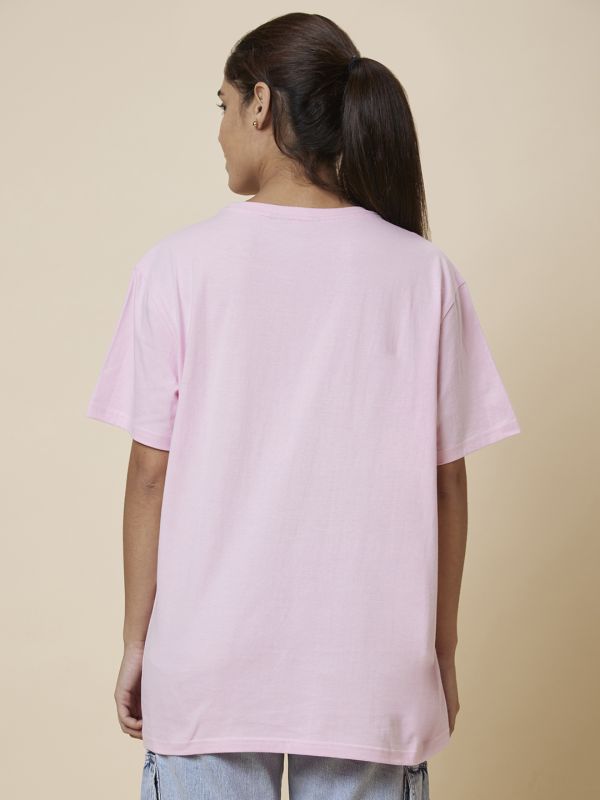 Globus Women Pink Printed Cotton T-Shirt