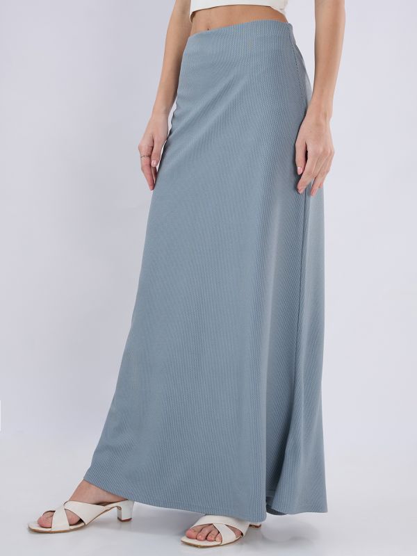 Globus Women Blue Abstract Printed Mid Rise Flared Maxi Skirt