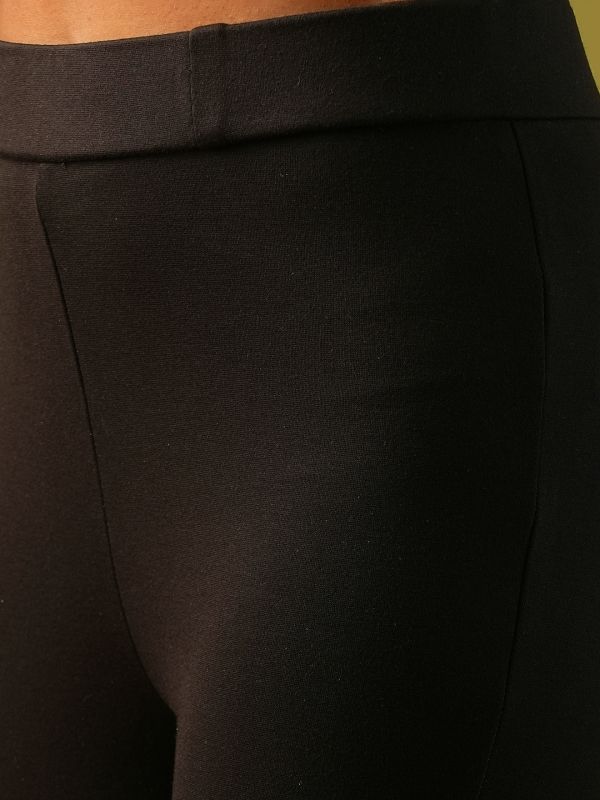 Globus Women Black Stretchable High-Rise Cut Out Sequin Detail Skinny Fit Party Treggings
