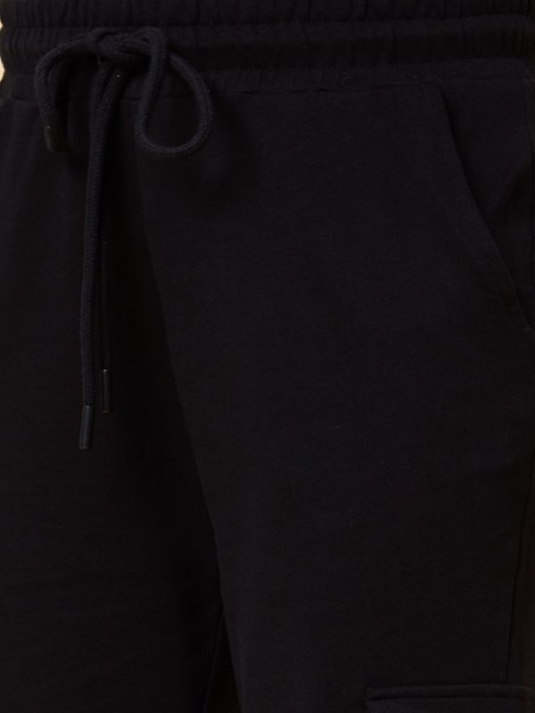 Globus Women Black Solid High-Rise Loose Fit Casual Cargo Trouser