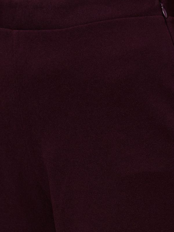 Globus Women Wine Solid Co-Ord Set With Crop Top And Trouser