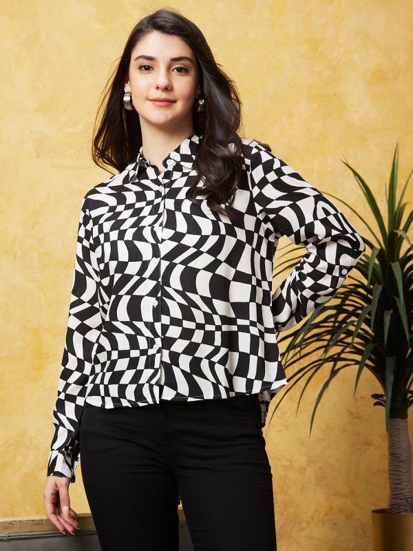 Globus Women Multi Color Abstract Print Shirt Style Top