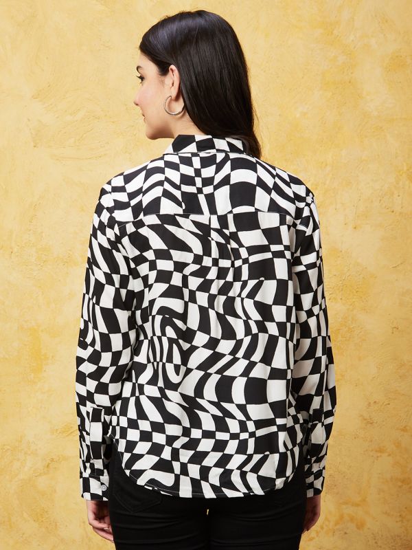 Globus Women Multi Color Abstract Print Shirt Style Top