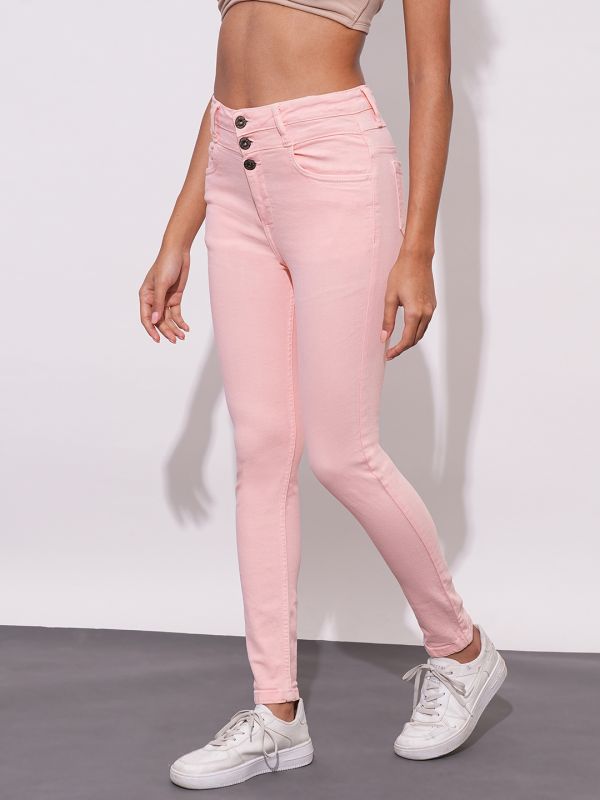 Globus Women Apricot Blush High Rise Skinny Fit Jeans
