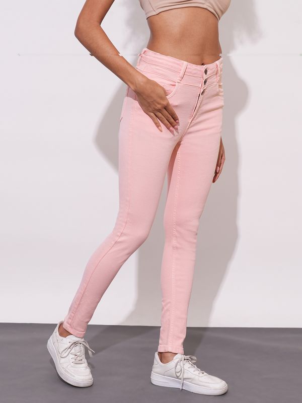 Globus Women Apricot Blush High Rise Skinny Fit Jeans