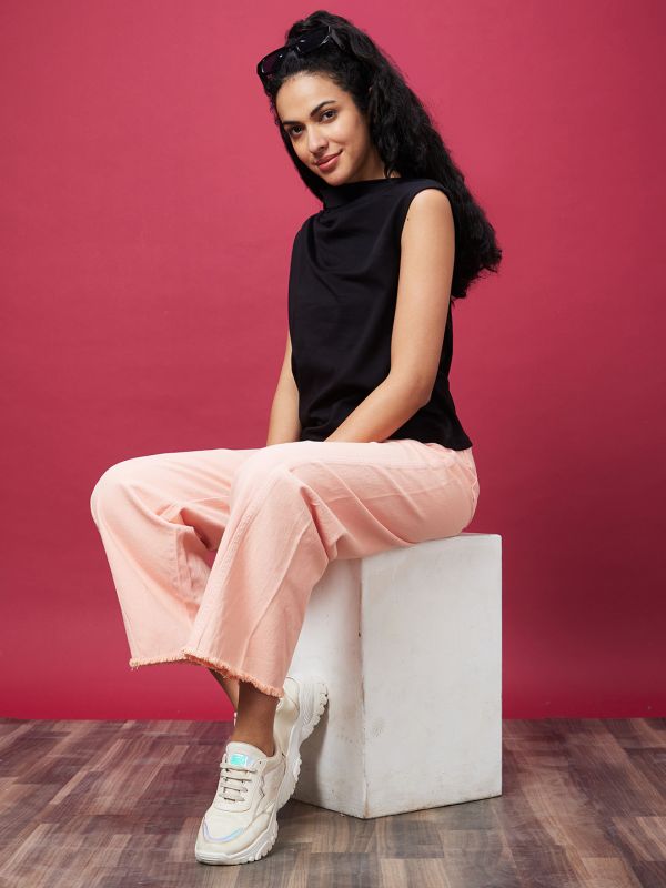 Globus Women Pink Solid Casual Jeans With belt loops