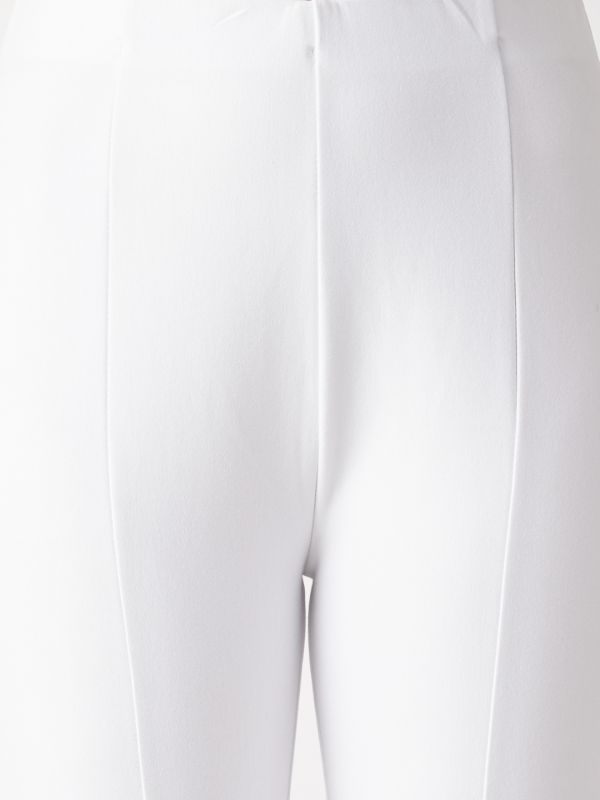 Globus Women White Stretchable Front Slit Flared Treggings