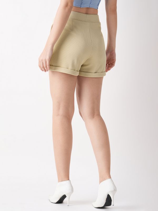 Globus Women Beige Regular Fit Mid-Rise Short