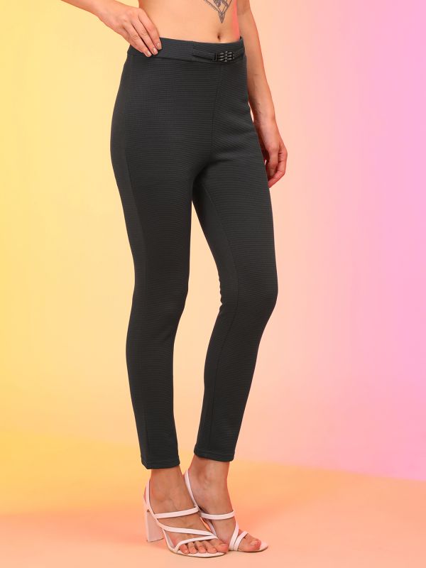 Globus Women Dark Grey Skinny Fit Treggings