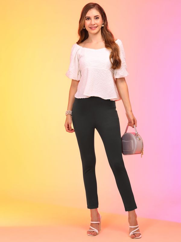 Globus Women Dark Grey Skinny Fit Treggings