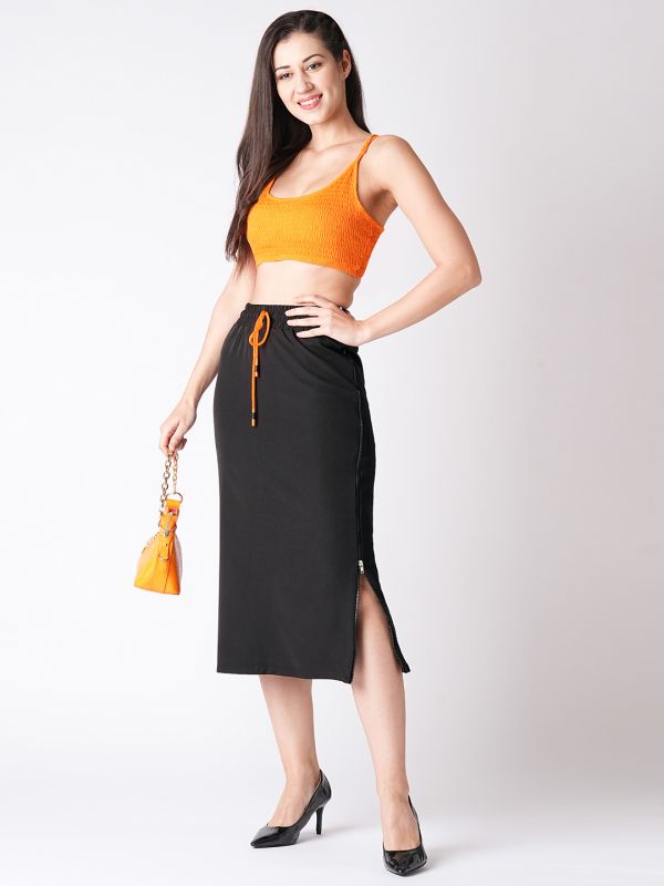 Globus Women Black Straight Midi Skirt
